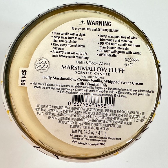 Bath & Body Works Let's Get Eggcited Marshmallow Fluff 3 Wick Scented Candle NEW - Picture 4 of 4